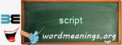 WordMeaning blackboard for script